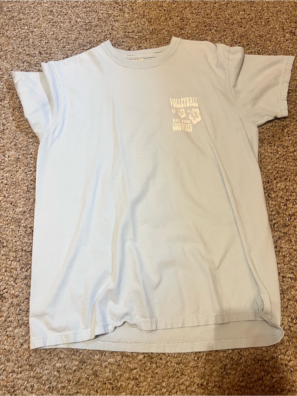 Women’s Light Blue Volleyball Graphic Tee - Crew Neck Short Sleeve